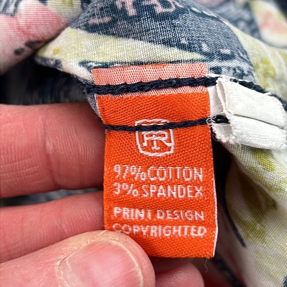 Tori Richard men's blue floral print button down shirt - Picture 5 of 7